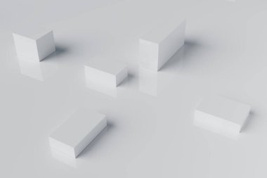 Soyut beyaz küp blok Canlandırma arkaplanı 3d renderin