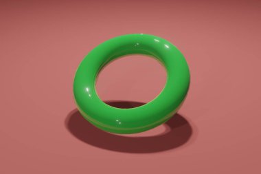 Turuncu arkaplanda hareket eden soyut renkli geometri 3D görüntüleme