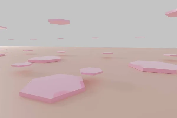 Αφηρημένη Ροζ Εξάγωνο Κυψελωτή Φόντο Renderin — Φωτογραφία Αρχείου