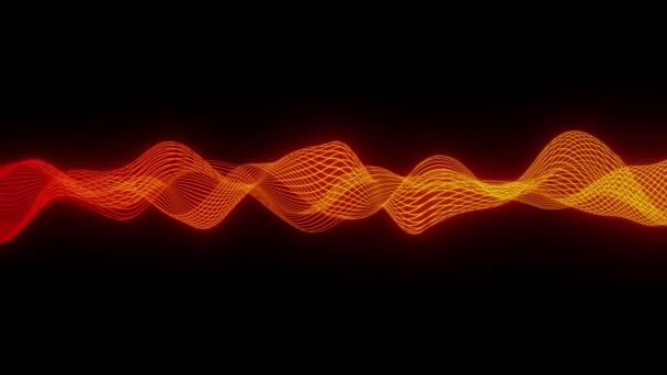 Abstract Background Orange Audio Wave Heart Beat Rendering — Stock Video