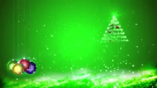 Motion Gráficos Copos Nieve Decoraciones Navideñas Fondo Verde — Vídeos de Stock