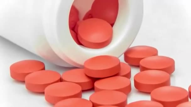Medische Pillen Roterende Tabel Geplaatst — Stockvideo