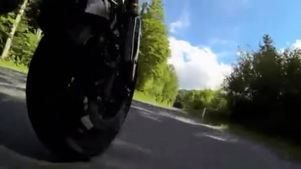 Motocicleta Vista Frontal Lado Derecho — Vídeos de Stock