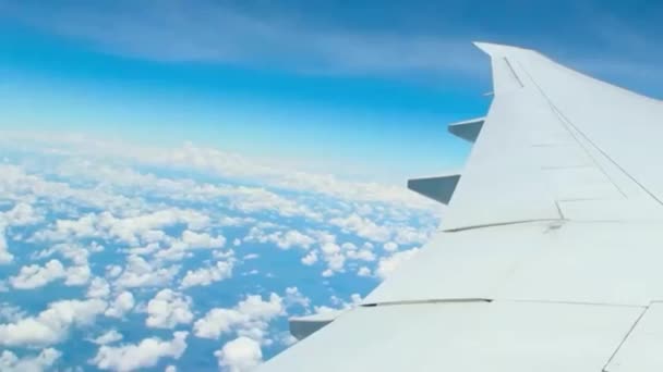 Moving Clouds Airplane Sky — Stock Video