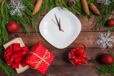 Noel sofra dekoru ayarı, neşeli Noel arka plan 