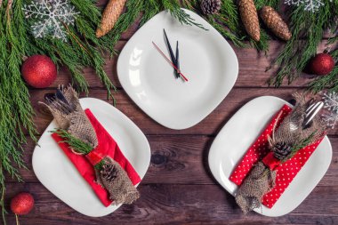 Noel sofra dekoru ayarı, neşeli Noel arka plan 