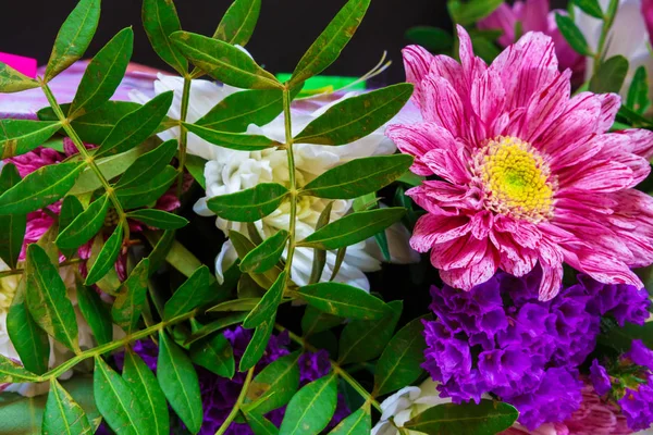Verschillende Samenstelling Van Bloemen Als Achtergrond — Stockfoto