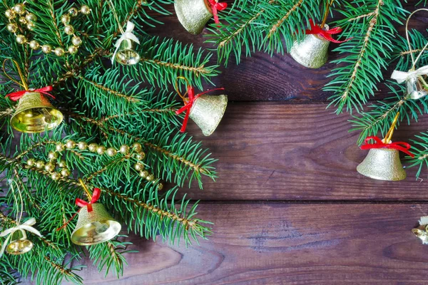 木质背景圣诞节日装饰品 — 图库照片