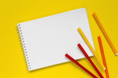 renk işaretleyicilerini not defteri üzerinde 