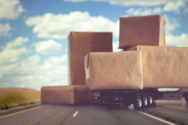 alma ve verme lojistik, nakliye, teslim, satış zaman bir kamyona yükleniyor yükleme ve boşaltma işlemleri konteyner kutusu