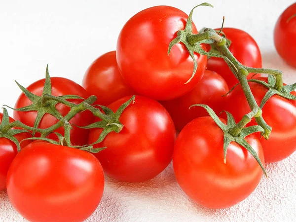 Frisches Saftiges Gemüse Tomatenmuster Und Heller Hintergrund Mit Kopierraum — Stockfoto