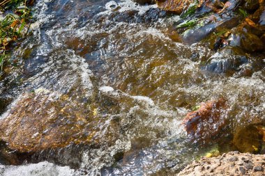 dağlarda su akışı. Doğa, seyahat 