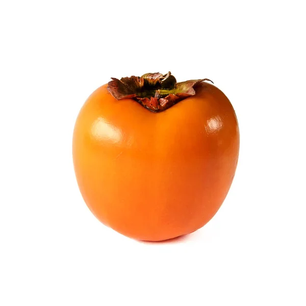 Persimmon Vers Sappig Fruit Een Witte Achtergrond Geïsoleerd Close — Stockfoto