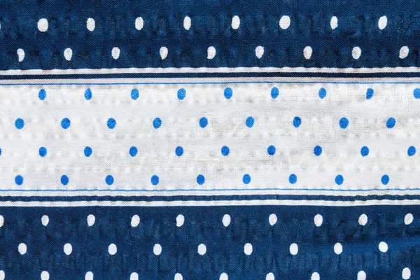 texture cloth pattern cotton material blue white in stripes and circles