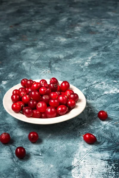 Cranberries Tigela Fundo Close — Fotografia de Stock