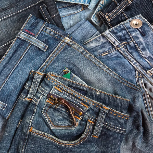 Calça Jeans Azul Perto Fundo Moda — Fotografia de Stock