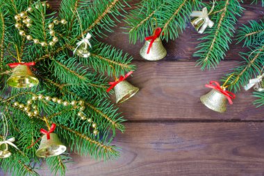 Noel dekor şenlikli arka plan, düz yatıyordu üst görünüm