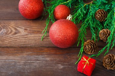 Tatil yeni yıl için Noel kompozisyon şenlikli dekorasyon