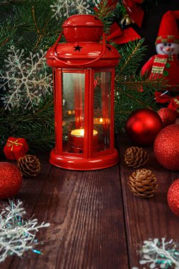 Tatil yeni yıl için Noel kompozisyon şenlikli dekorasyon