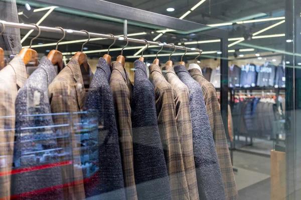 Clothes Shop Costume Dress Fashion Store Style Concept Jackets Men — Stock Photo, Image