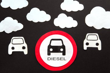 Dizel yakıt euro3, Kağıt bulutlar ve araba ve yol işareti ile araçların hareket dizel yasağı