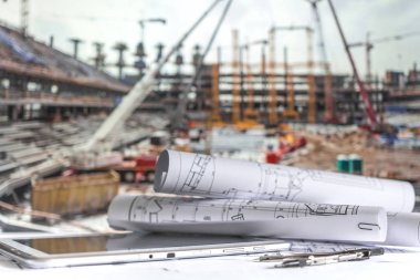 Ev yapım aşamasında proje bina planları - Tarih 