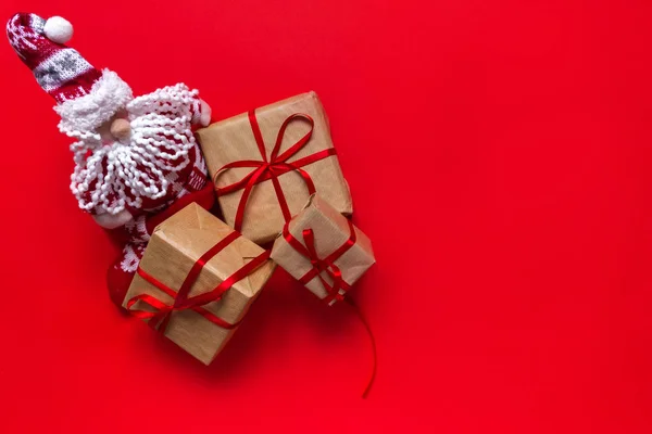 백그룬에 장식과 상자와 크리스마스 — 스톡 사진