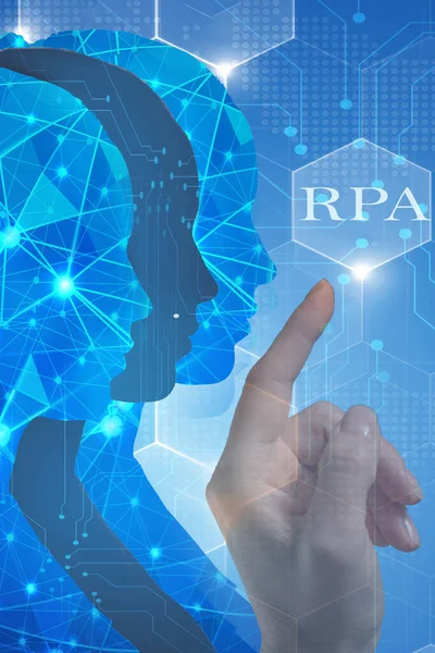 Rpa Robotic Process Automation Innovation Technology Concept Virtual Screen Face — Stock Photo, Image