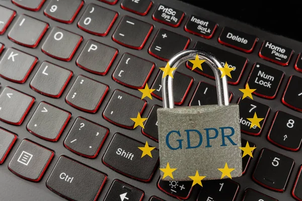 一般的なデータ保護の規則 (Gdpr) キーボードのボタンとロック — ストック写真