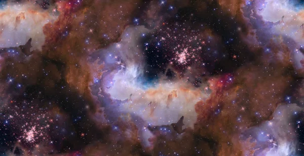 Zářivky Modrých Hvězd Galaktických Shlucích Vesmíru — Stock fotografie