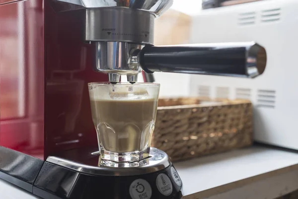 Home professional coffee machine with espresso cup. coffee machine espresso kitchen cup hot italian white concept