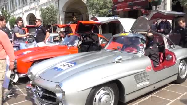 Mille Miglia Tausend Meilen Mai 2018 Brescia Italien — Stockvideo