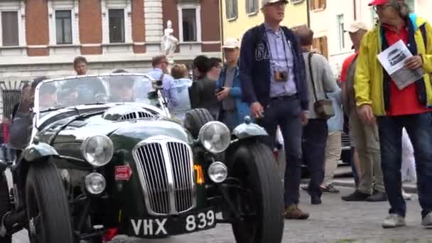 Mille Miglia Одна Тысяча Миль Май 2018 Брешия Италия — стоковое видео
