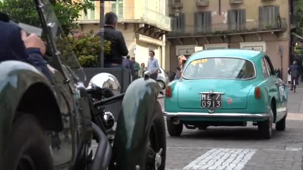 Mille Miglia Tausend Meilen Mai 2018 Brescia Italien — Stockvideo