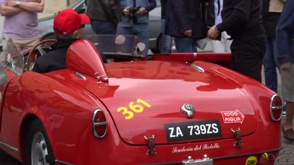 Mille Miglia Χίλια Μίλια Μαΐου 2018 Μπρέσια Ιταλία — Αρχείο Βίντεο