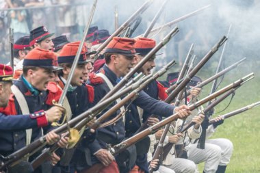 San Martino Della Battaglia Bs, İtalya 24 Haziran, 2018. Solferino ve San Martino Savaşı anısına 1859 tarihinde