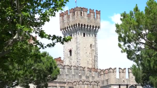 Kasteel Muur Van Sirmione Brescia Italië Juli 2018 — Stockvideo