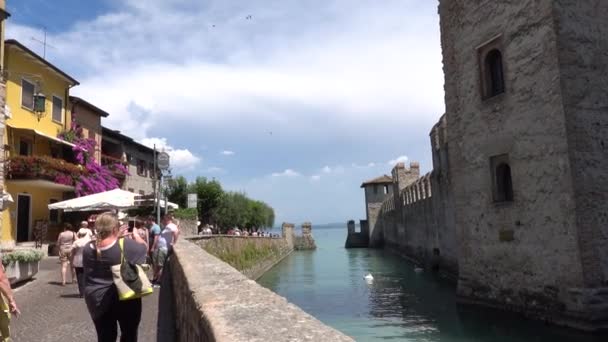 西尔米奥内布雷西亚的城堡和墙壁 2018年7月 — 图库视频影像