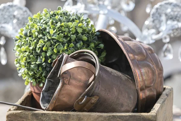 Old Copper Pitcher Garage Sale — Stock Photo, Image