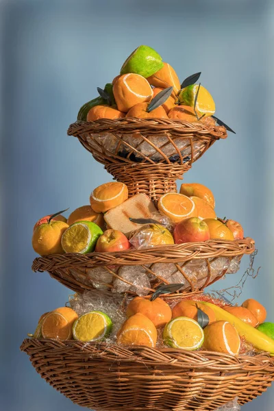 Cesta Frutas Días Festivos — Foto de Stock