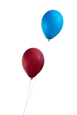 Doğum günü partisinde izole renkli balonlar