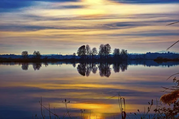 Winter Reflection Landscape Lake — Stock Photo, Image