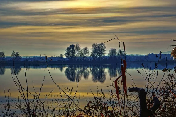 Winter Reflection Landscape Lake — Stock Photo, Image