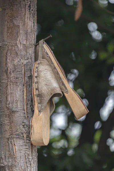 Stare Buty Ręcznie Robione Farmie — Zdjęcie stockowe