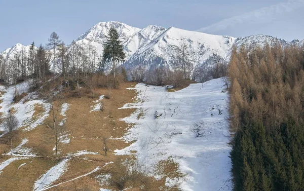 Nieve Paisaje Montaña Invierno — Foto de Stock