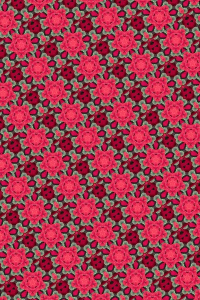 Kaleidoskopický Červený Vzor Pozadí — Stock fotografie