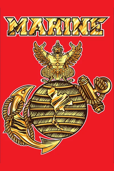 Diseño Del Logotipo Royal Thai Marine Corps — Archivo Imágenes Vectoriales