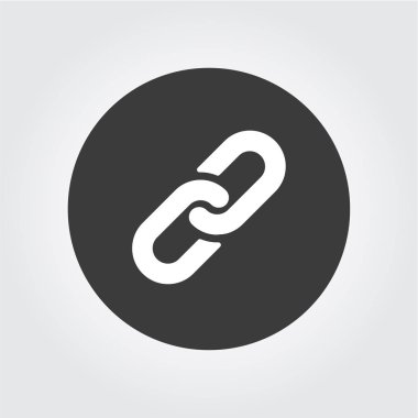 Bağlantı simgesini daire içinde. Zincir logosunu görmeniz gerekir. Beyaz arka plan üzerinde vektör çizim.