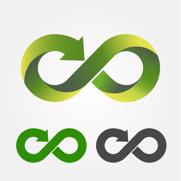 Logo Reciclaje Moderno Signo Infinito Símbolo Del Medio Ambiente Gradiente — Vector de stock