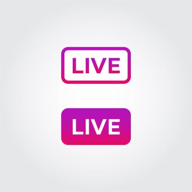 Live Stream icon. Instagram video streaming sign. Social media button. Personal brand communication attribute. Vector illustration. clipart